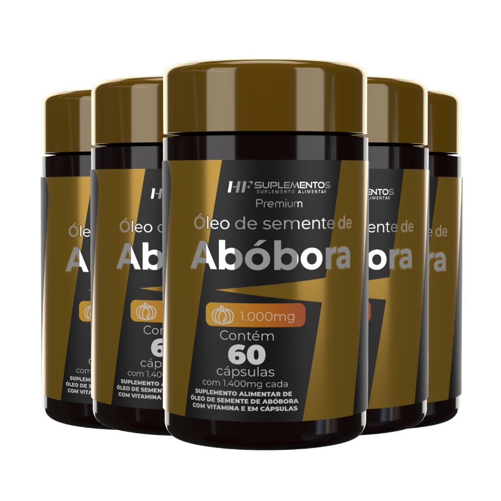 5X OLEO DE SEMENTE DE ABOBORA 60CAPS HF SUPLEMENTOS