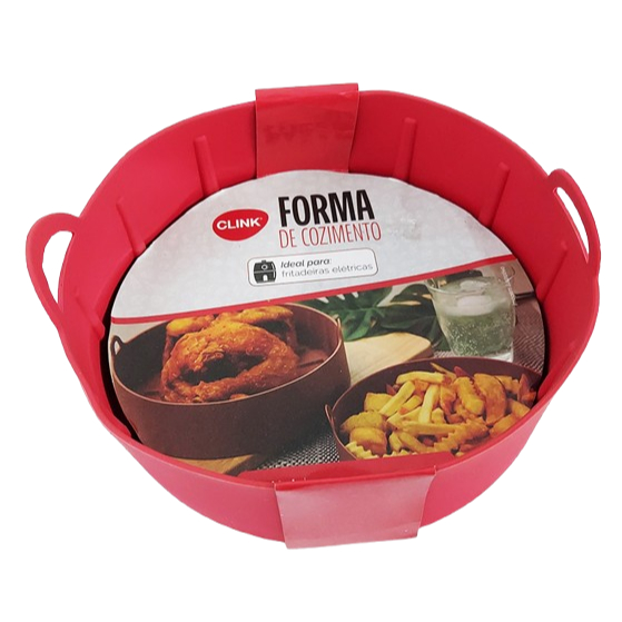 Forma de Cozimento Silicone redonda para fritadeira elétrica, Airfryer, 19 cm x 19 cm x 5,3 cm