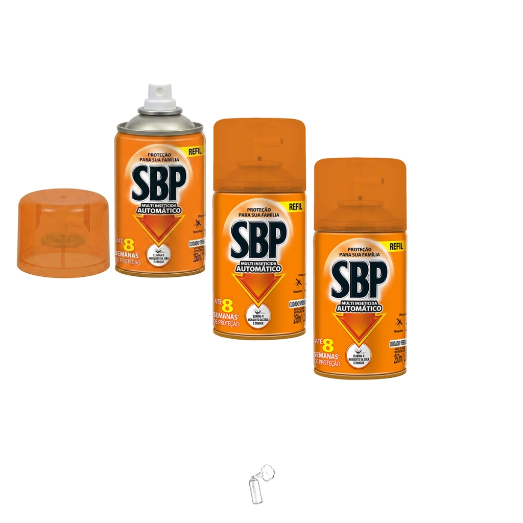 Inseticida Automático Sbp Multi Refil 250ml Kit 3