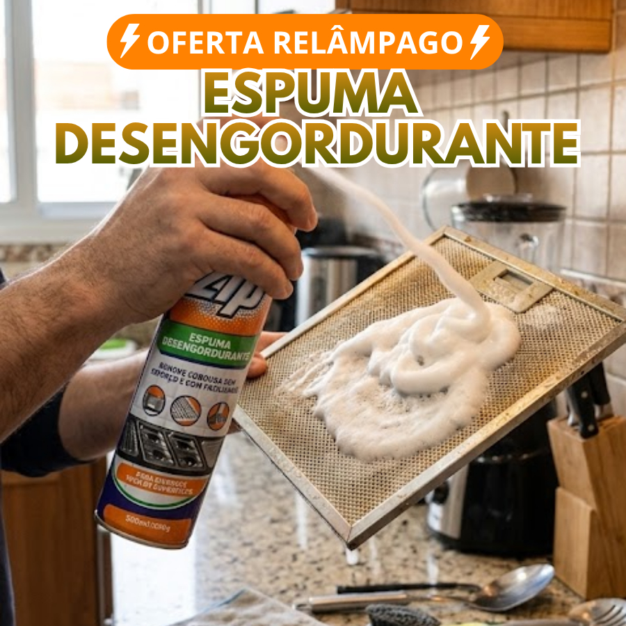 Espuma Desengordurante Spray 300ml Limpeza de Cozinha Fogao Gordura Pesada Grelhas Ajulejos Exaustores