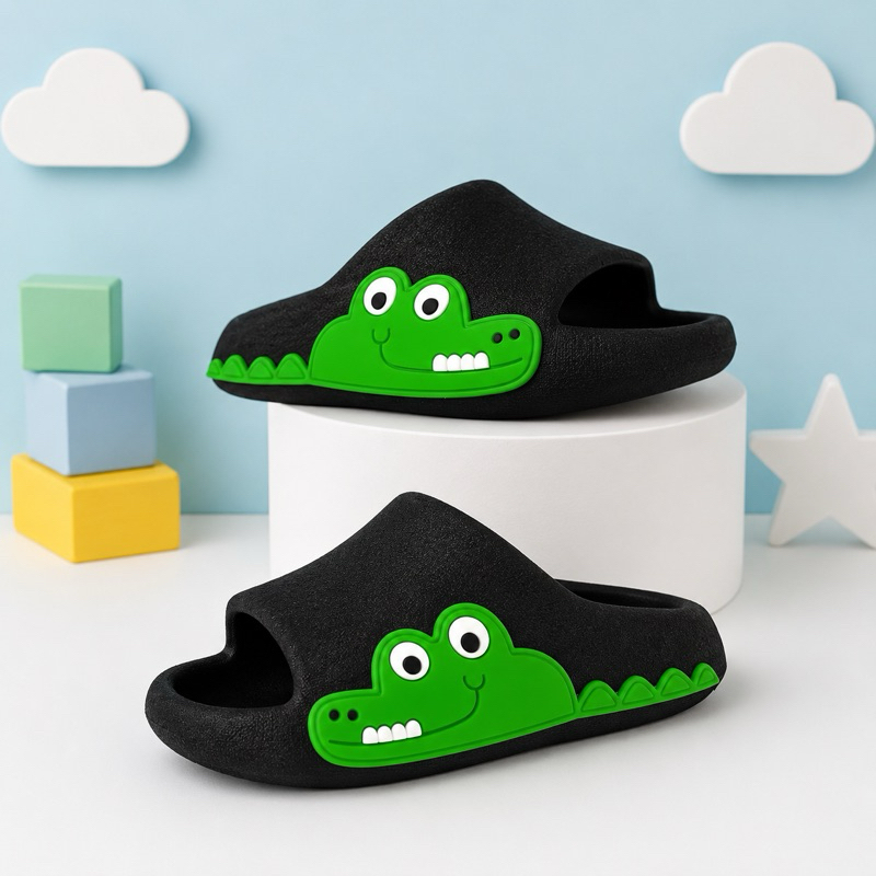 Chinelo Slide Nuvem Infantil Menino Jacaré Macio Confortável