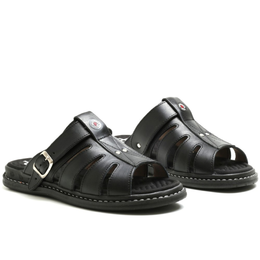 Sandália Franciscana Anti Stress Chinelo Masculino Couro Legítimo Promoção