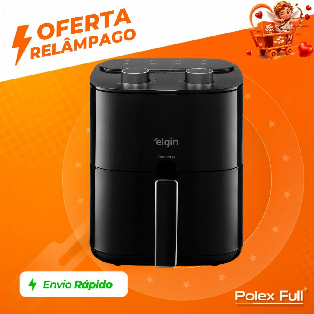 Fritadeira Air Fryer Facilita Fry 3,5 Litros Preta Elgin 220v
