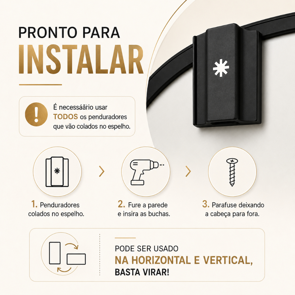 Espelho Quadrado com LED Touch 3 Cores Lapidado Jateado para Banheiro — foto 9
