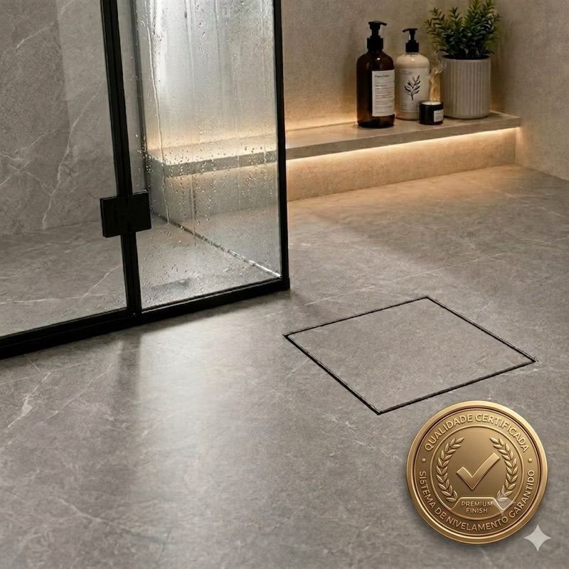 Ralo Oculto Invisível 15x15 e 10x10 cm para Banheiro Seca Piso Porcelanato Inteligente