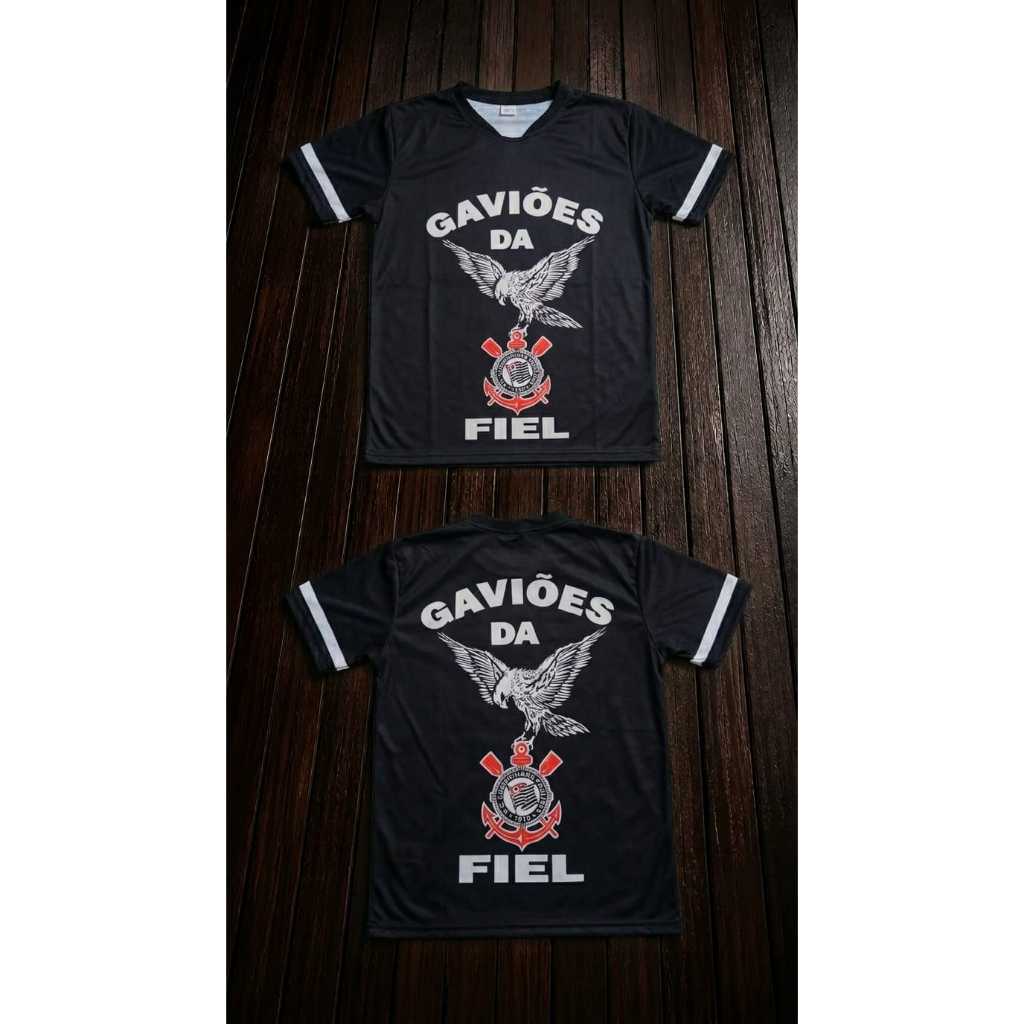 Camisa Masculina Preta Estampa Águia Torcedor Futebol Treino Casual Premium