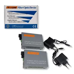 Conversores de Mídia Fibra Óptica - Gigabit 10/100/1000Mbps Netlink, internet