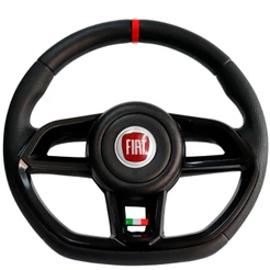 Volante EsportivoPreto Emblema Logo Vermelho Itália Anel Vermelho Uno Fire Palio Siena Punto Fiorino