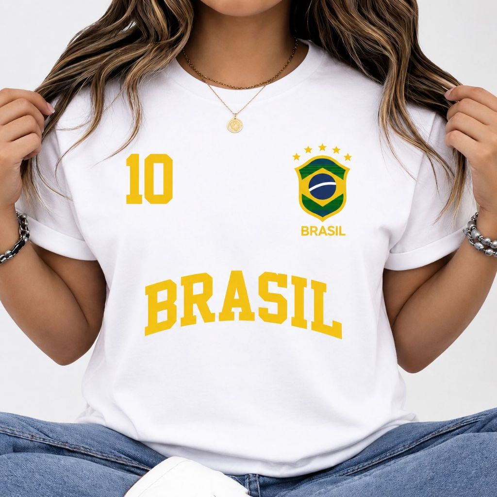 Camiseta Camisa Ano Novo Brasil Feminina Blusa 100% Algodão Streetwear Estilosa Copa Eleição Dia Mundo Futebol Bandeira