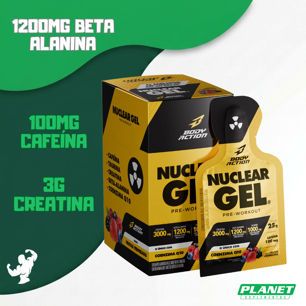 Nuclear Rush Gel 25g Bodyaction Energético Energia Disposição Desempenho Consumo Rápido Original