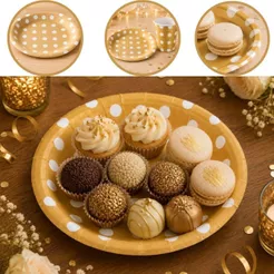 10~60 PRATO FESTA DE LUXO POA DOURADO DE PAPEL 18ML (SILVER) CHOCO