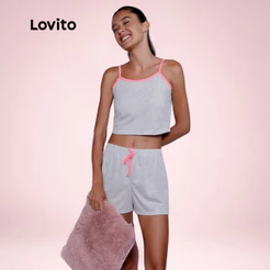 Lovito Conjunto KIT Pijama com 3 Peças Estampa Listrada PJB1009BRL1039