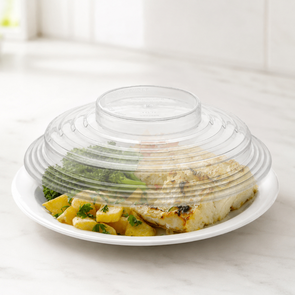 Tampa Protetora para Micro-ondas Livre de BPA  Protetor de Alimentos Plástico Transparentes Prato Cozinha