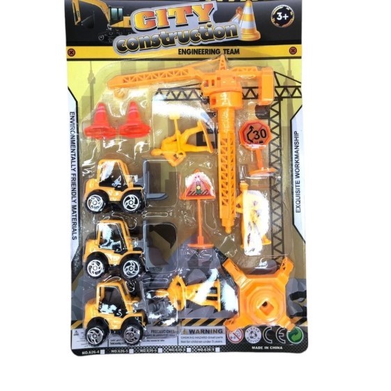 Kit Construção Infantil Com Guindaste Tratores De Brinquedo tipo Hot Wheels Carrinhos Fricção Trucks De Construção Trato