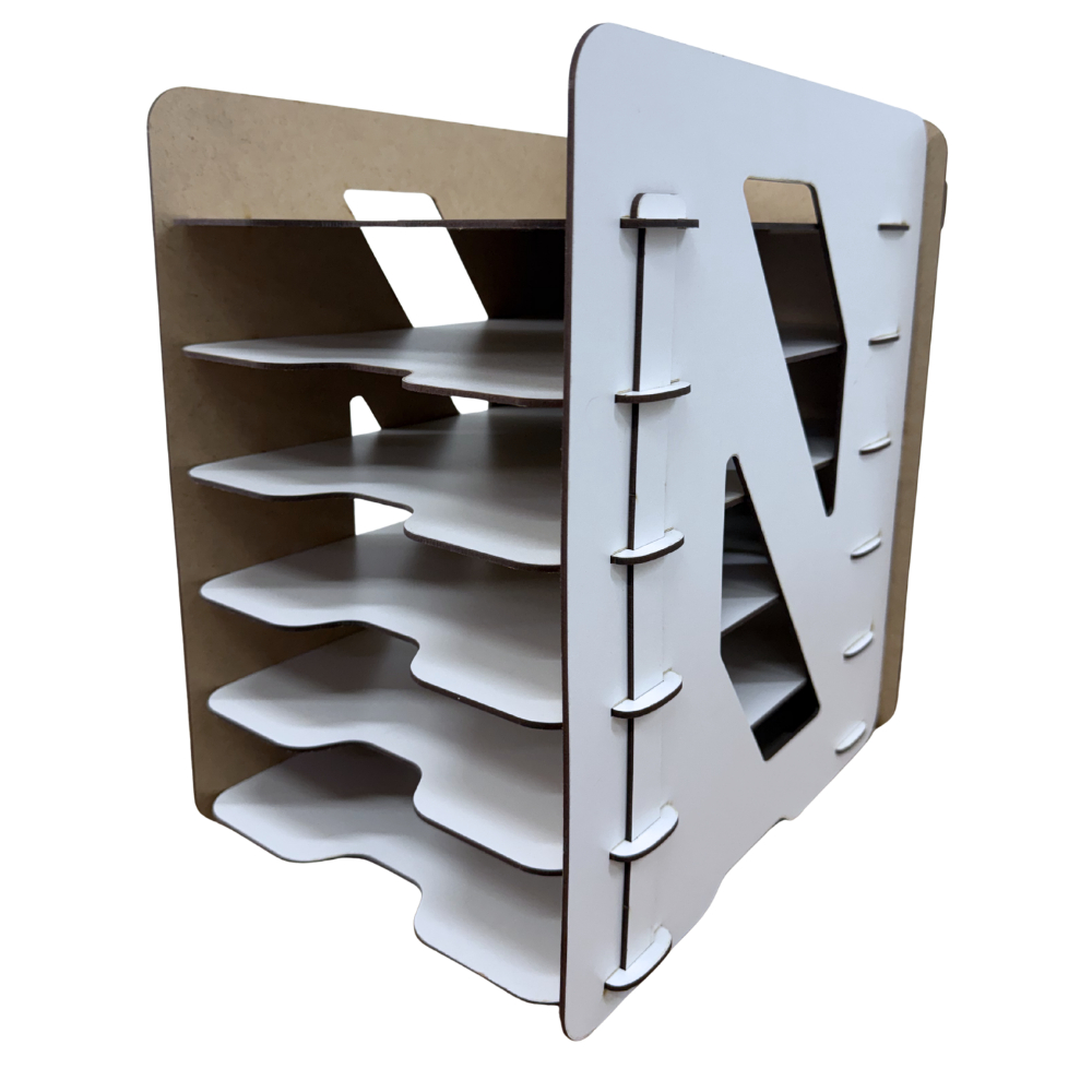 Suporte Organizador A4 De Mesa 4 ou 6 Divisórias Para Escritório Display Papeleira