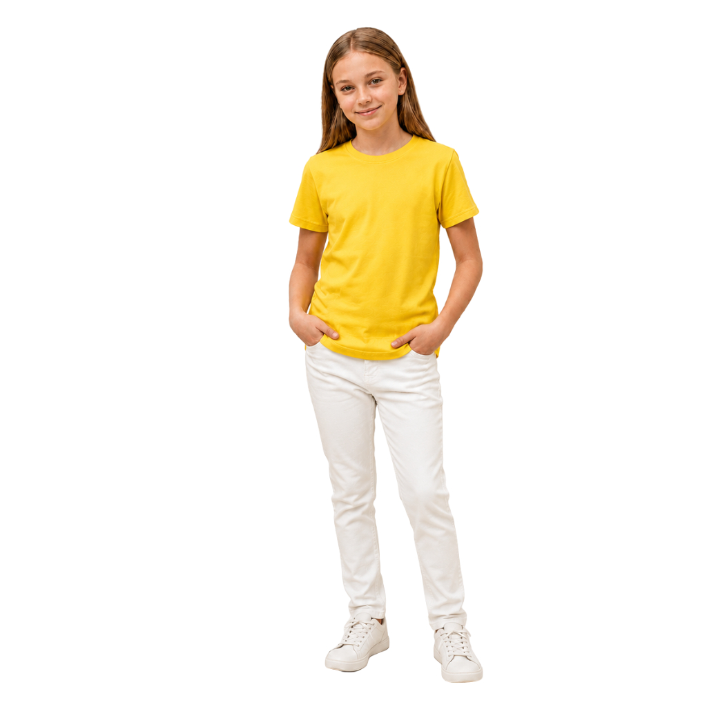Camiseta Infantil manga curta Básica  kit 3  malha algodão lisa Unisex Menina e Menino