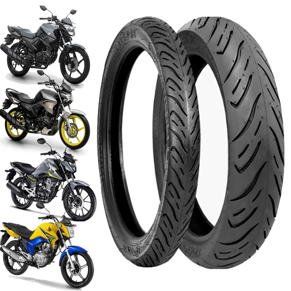 Kit Pneu CG 150 160 Fan YBR 90/90-18 2.75-18 Technic Sport R