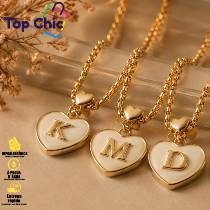 Pingente Coração com LetraA- Z em Ouro – Colar Feminino Ideal para Presente