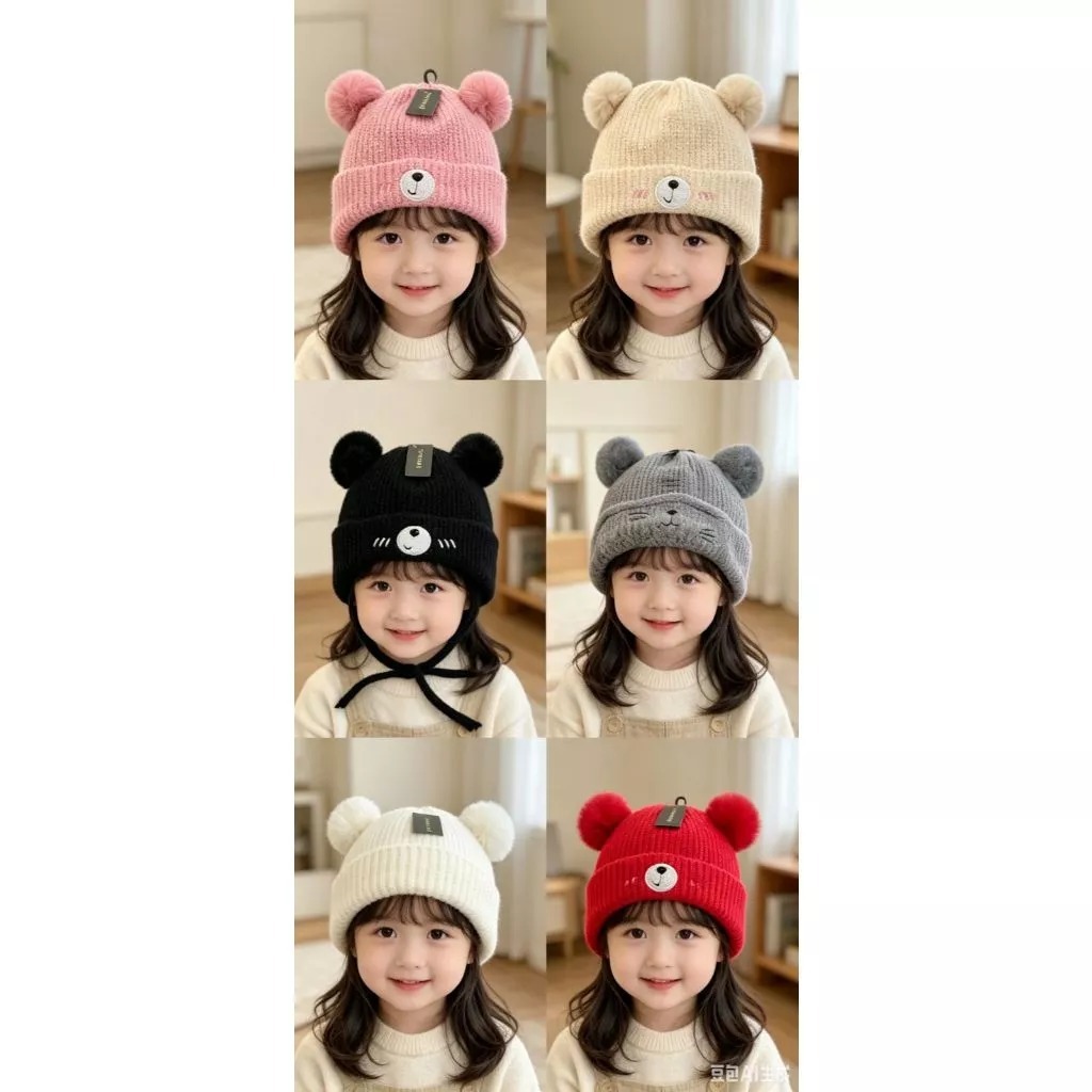 Touca Gorro Frio Inverno Infantil 6 meses a 4 anos.Tricotado bichinhos Forrada Lã por Dentro Excelente Conforto Variados