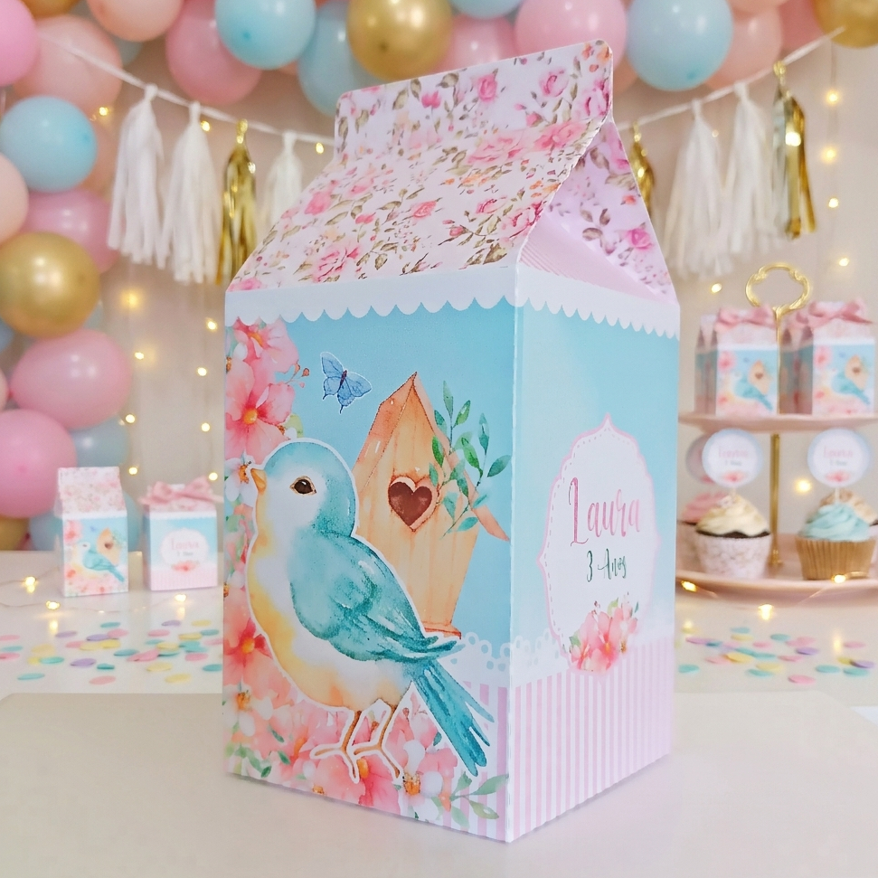 ENVIO RÁPIDO - Caixinhas Milk Personalizada Jardim Encantado - Lembrancinha Aniversário Festa