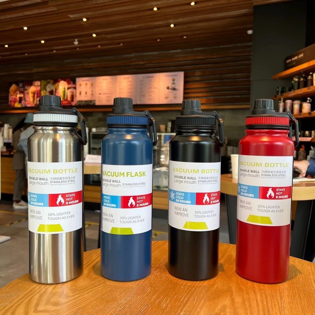 Garrafa Térmica com CAPA Protetora 800ml Espacial Quente & Frio Com Isolamento De Inox Grande Capacidade. — imagem 2 de 2