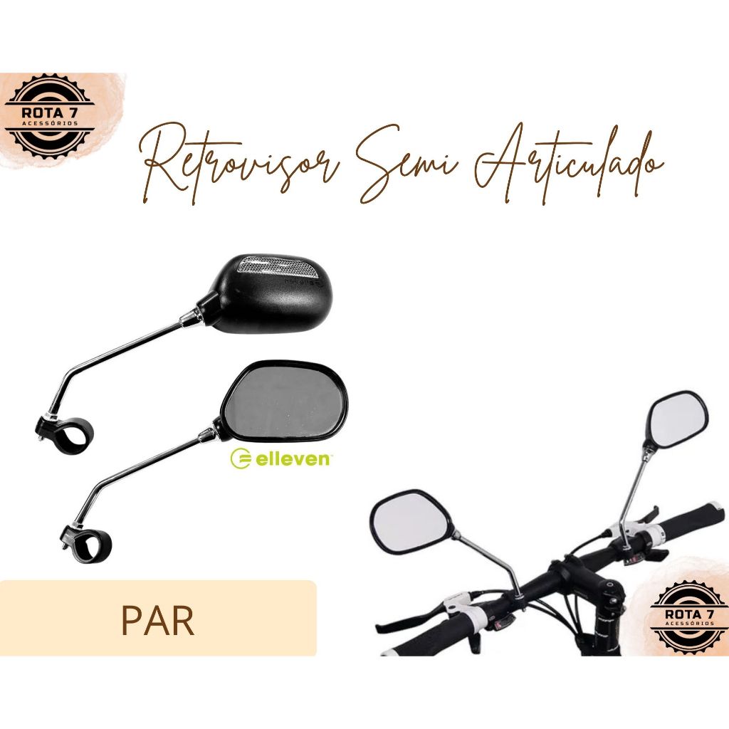 Espelho Retrovisor Semi Articulado Refletor Bicicleta MTB Bike - Elleven