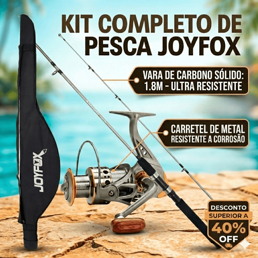 Vara de Molinete 1,80M 200g 20-50lb 2 Partes+Molinete DC 4000 JOYFOX