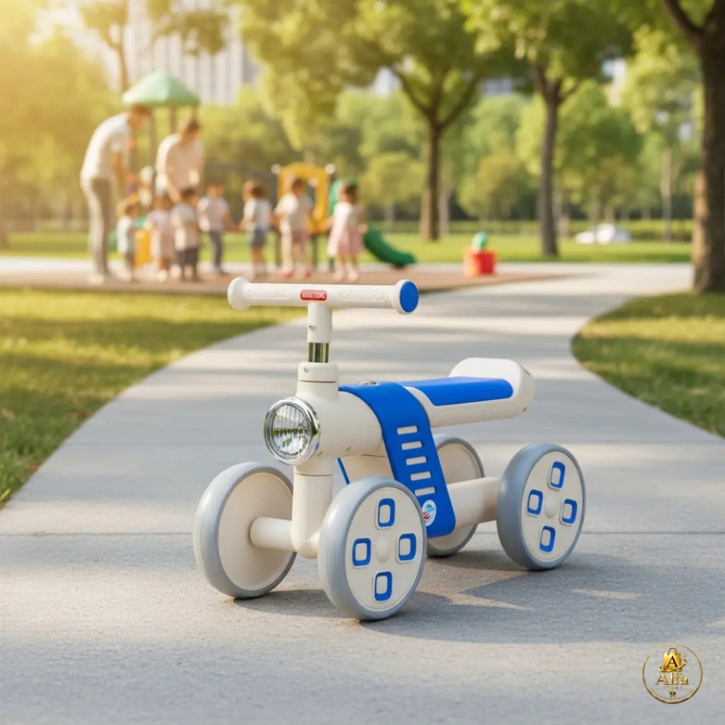Bicicleta Bike Equilíbrio Infantil Luz Real Rodas Borracha Silenciosa Coordenação Motora Presente