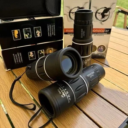 Monóculo Profissional Tático Longo Alcance 8km Luneta Telescópio Portátil Foco Ajustável Com Bolsa Kit Camping Pesca