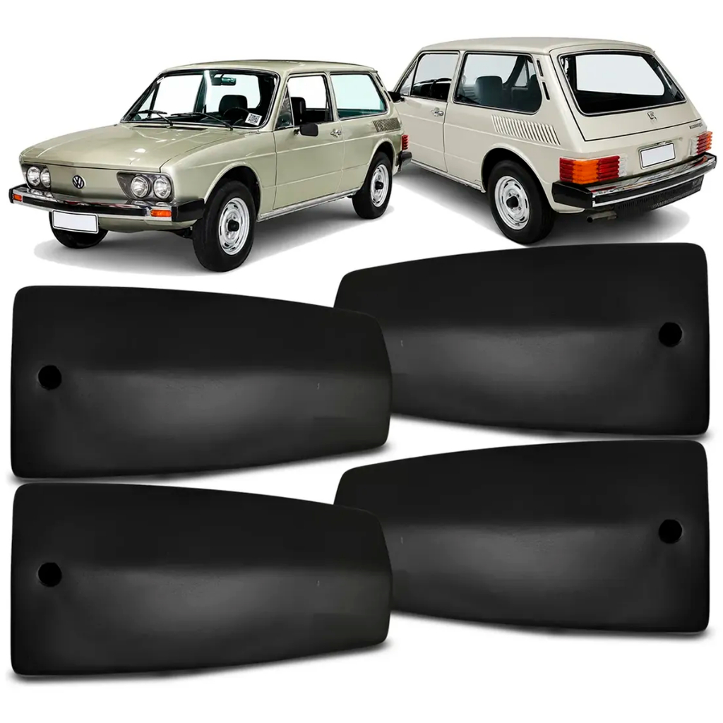 Kit Polaina Ponteira Parachoque Variant 2 Brasilia 78 79 80 81 82