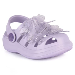 Sandália Infantil Menina Pop Enfeite Borboleta Plugt Brilho Glitter Delicada Fofa Criança Conforto