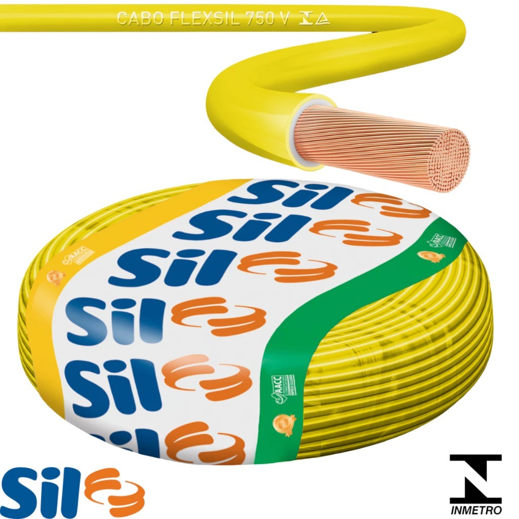 Fio Cabo Flexivel 16mm Rolo 50 Metros Sil - AMARELO