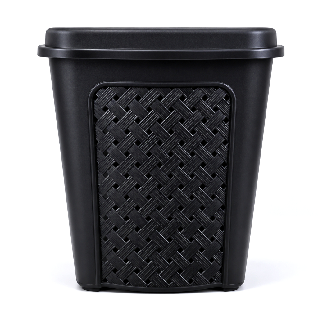 Cesto Multiuso 50L Plástico Reforçado Preto Organizador Roupa Brinquedo Lavanderia Casa Moderno Grande Resistente