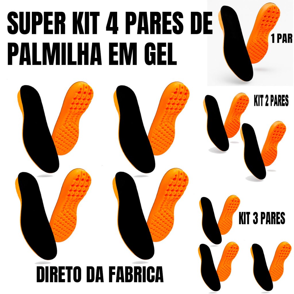 Palmilha de Gel P.u Ortopédica Confortável Macia Ideal Para Quem Trabalha em Pé Durante Muitas Horas