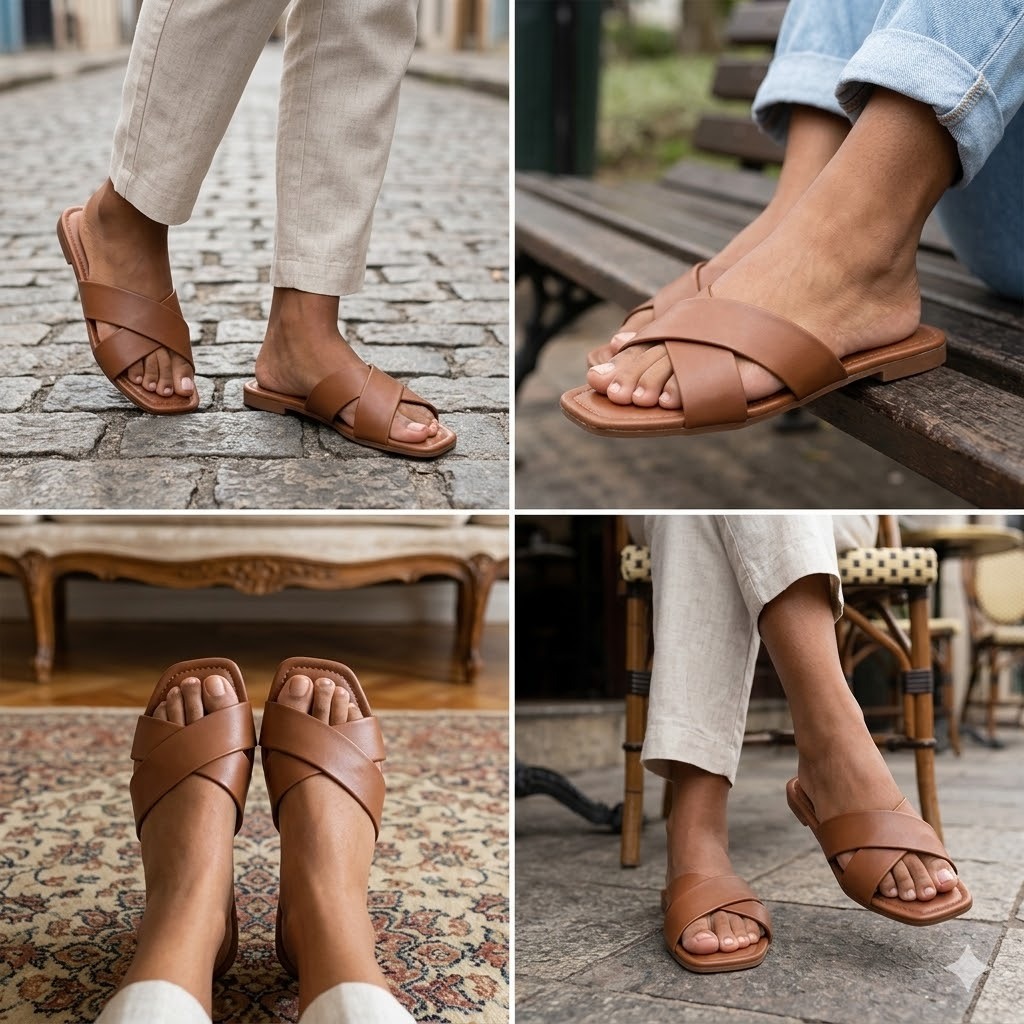 Sandália Feminina Rasteira Palmilha Confortável couro sintético X verão Valentim Tendencia Moda