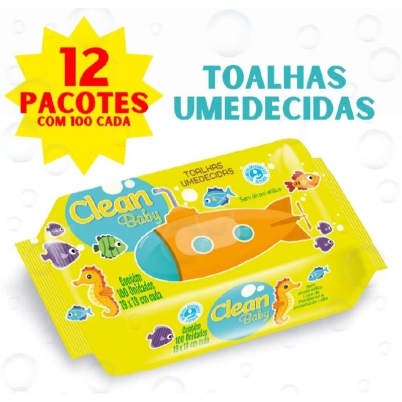 Caixa Pacotes Toalhas Umedecidas Clean Baby com 1200 toalhas