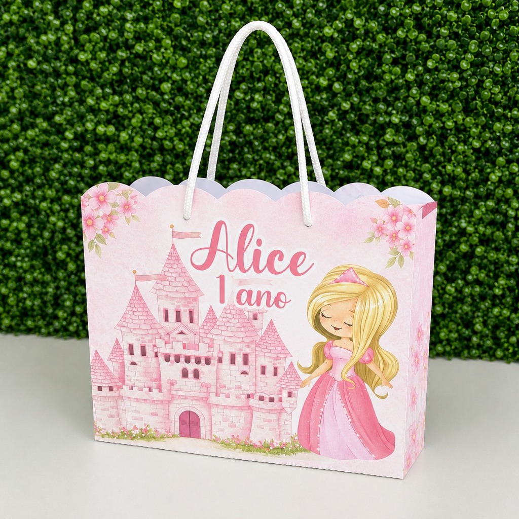 Sacolinha Personalizada Festa Bela Adormecida  Aniversário Infantil Lembrancinha Festa