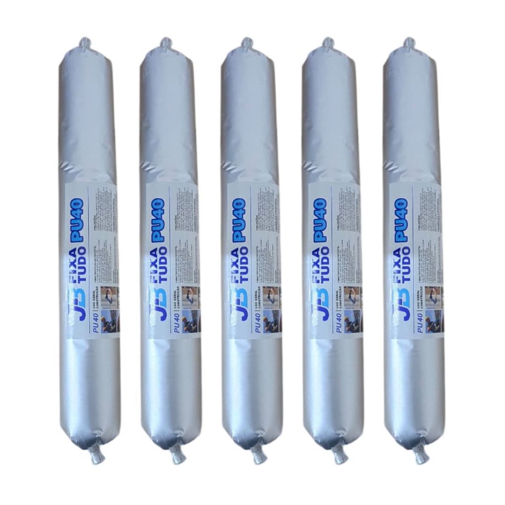 Kit 5 Cola Sache Pu40 Selante Fixação Construção Cinza Jb