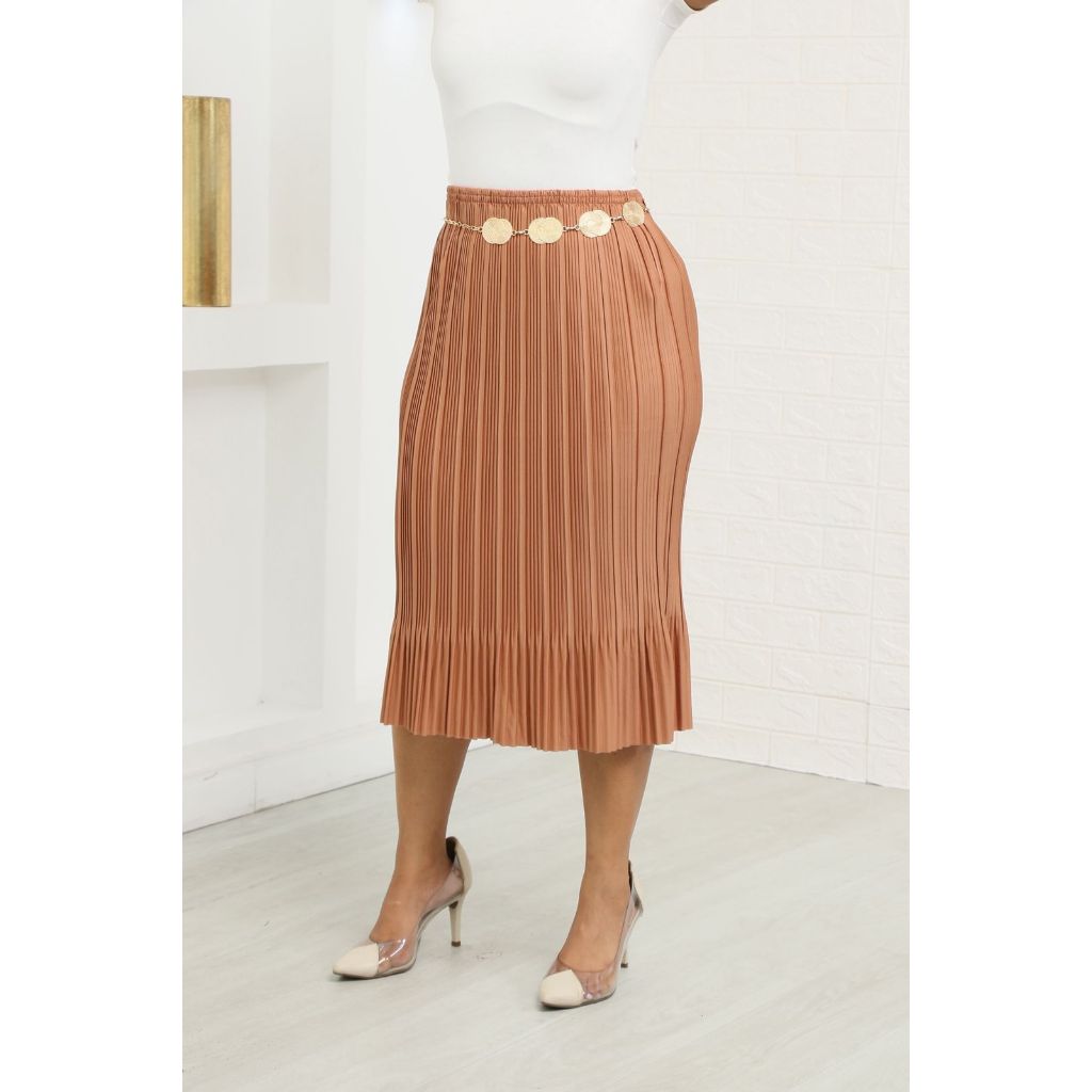 saia midi plisada   moda  evangélica