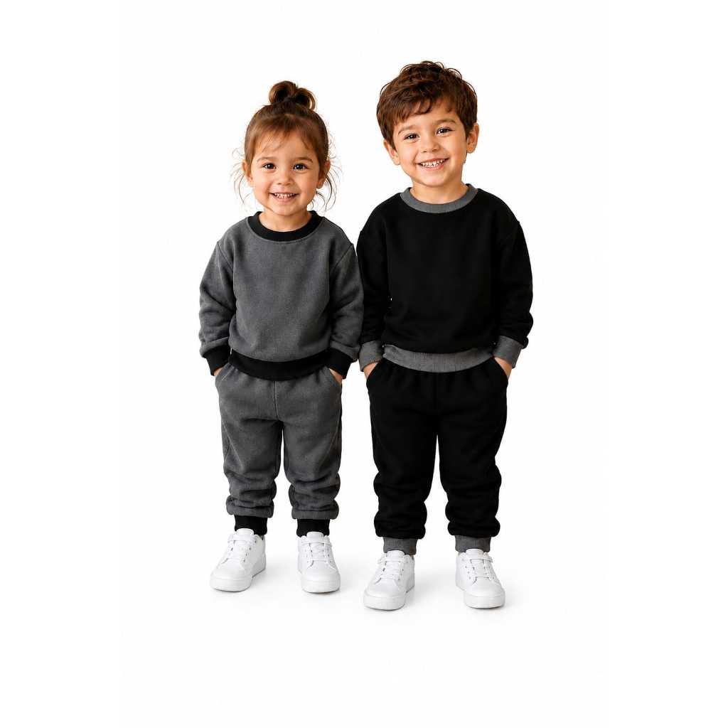 Conjunto Moletom Infantil Flanelado Peluciado Inverno Menino Menina 2 ao 8 Roupa de Frio Inverno