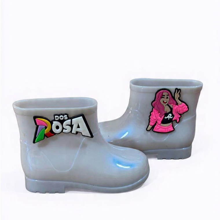 Galocha Infantil Meninas DOS ROSA Botas Impermeável Antiderrapante Macia Confortável calce Fácil EVA