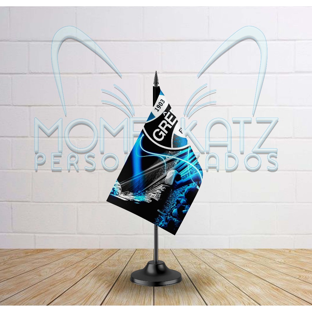 Mini Bandeirinha de Gremio Avaí 20x12cm | Personalizada | Haste 28cm | Estampa em Sublimação