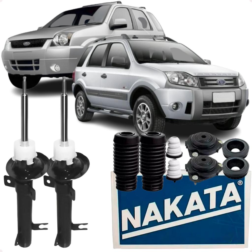 Par Amortecedor Dianteiro C/ Coifa Batente e Rolamento Ford Ecosport Original Nakata 2003 A 2012
