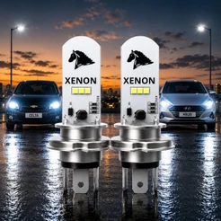 Par Lampada De Led Xenon H4 Moto Automotivo 8000k Cavalinho Para Celta Corsa Gol Onix Uno Creta Up