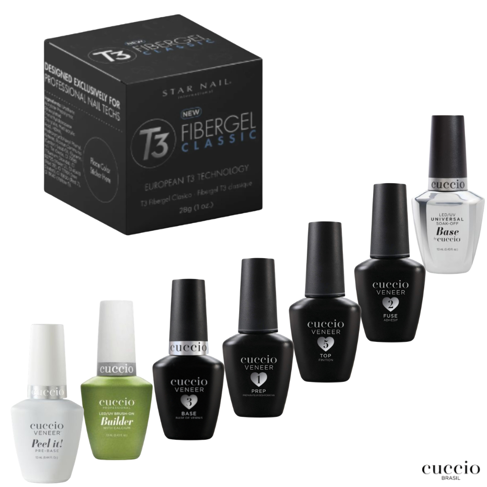 Cuccio - Passo 1 2 3 Prep Fuse Base Sem Tpo Hema Free Fiber Gel Base Universal Peel It Mini Kit Blindagem Nail - Escolha