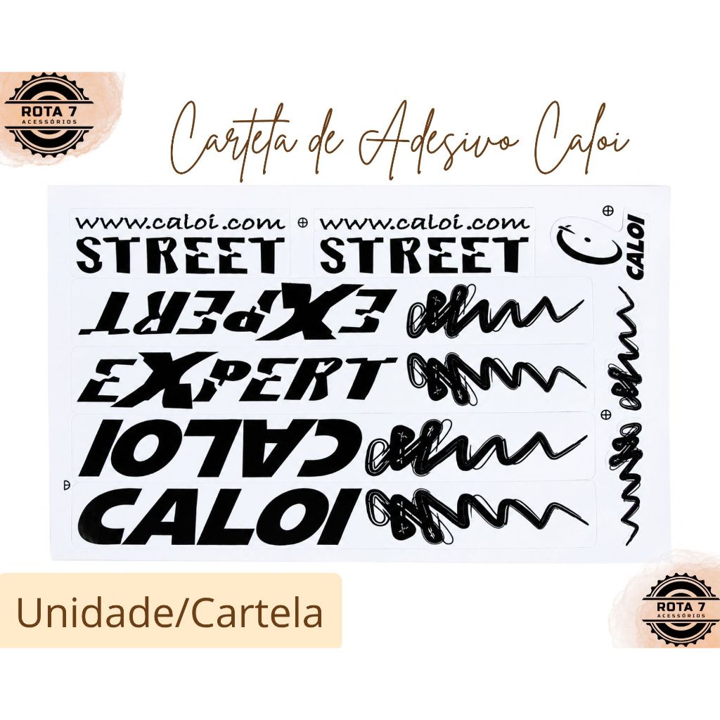 Cartela de Adesivo Caloi Street Expert Bicicleta MTB Bike