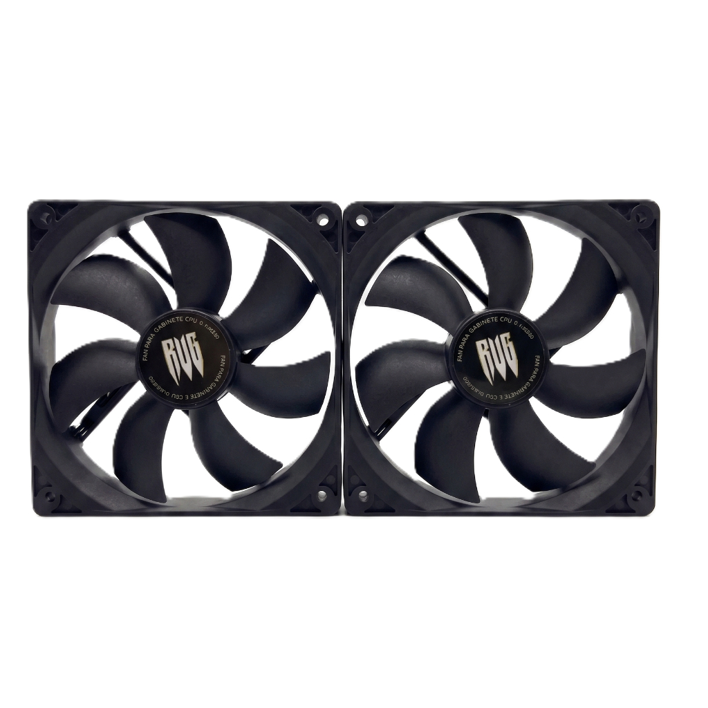 Kit 2 Cooler Fan Ventoinha Gamer 120mm Preto Silencioso 1200RPM