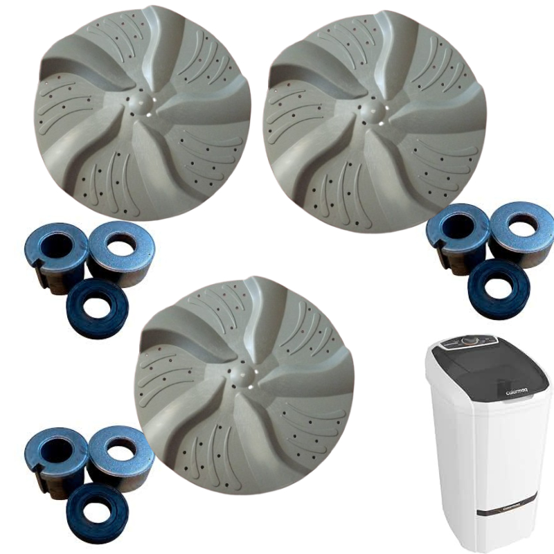 03 Agitador Batedor Colormaq 10Kg 12Kg  Kit Buchas Retentor 38 cm