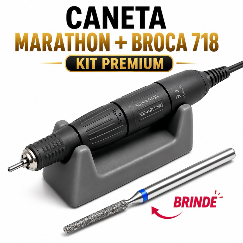 Caneta + Broca para Motor Marathon/Strong Master 50 K - H37L1 - 35.000 RPM Nail Designers Dentistas