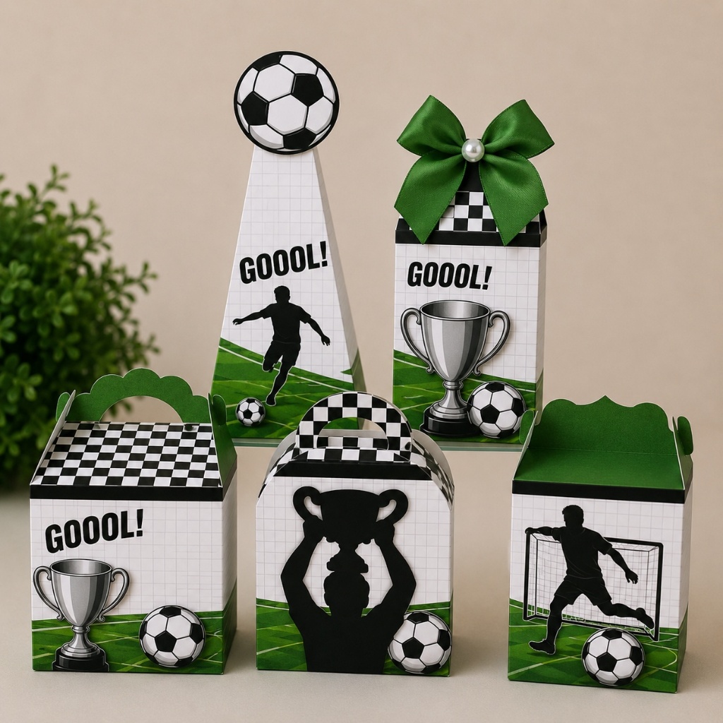 KIT  FESTA FUTEBOL CAIXINHA MONTADA PRONTO Personalizado /Lembrancinha de Festa /Aniversário